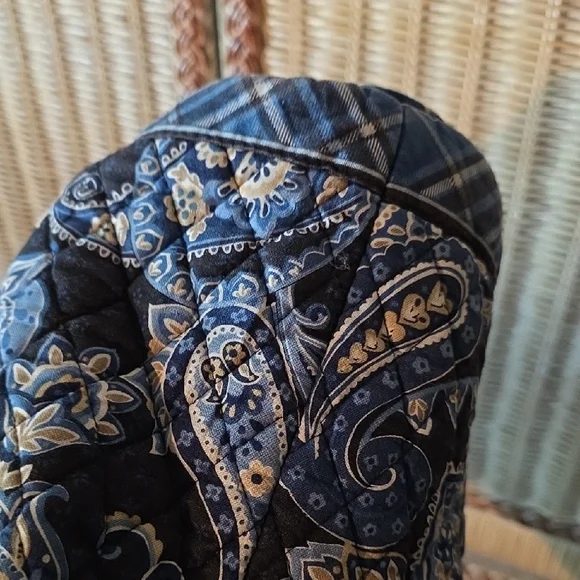 Vera Bradley Windsor Navy Paisley/Plaid Bag w/Front Zipper Pocket - Picture 7 of 12